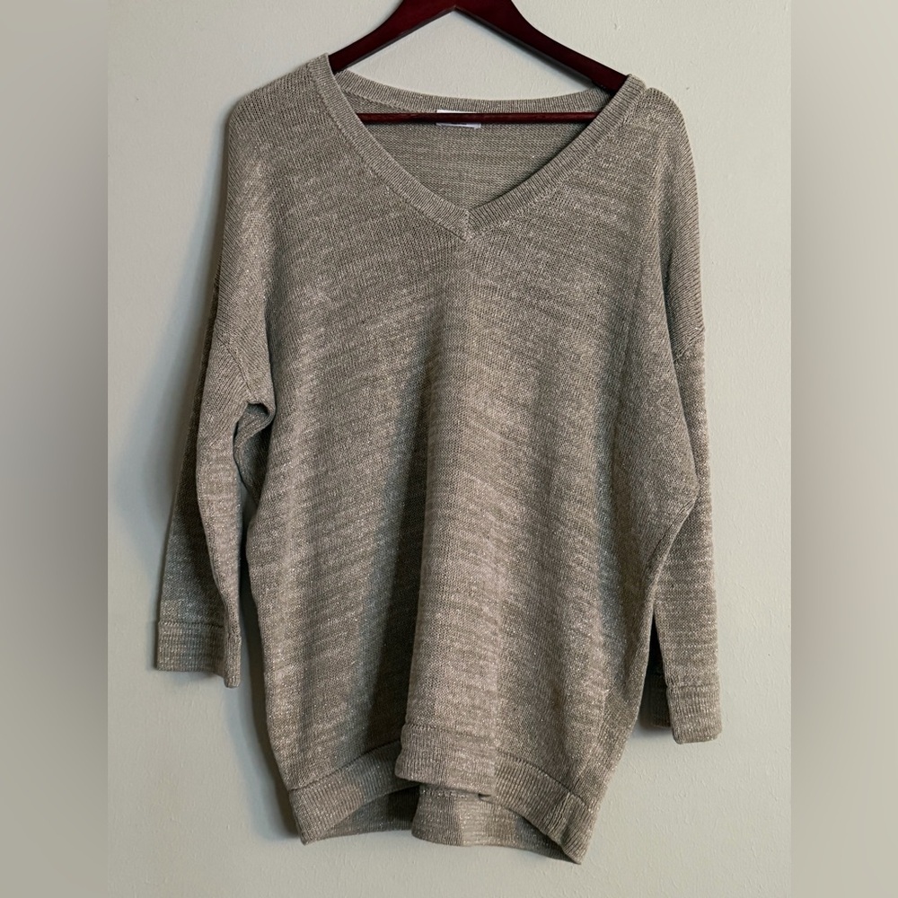 Brunello Cucinelli | Taupe Linen Oversized Swearer | XL